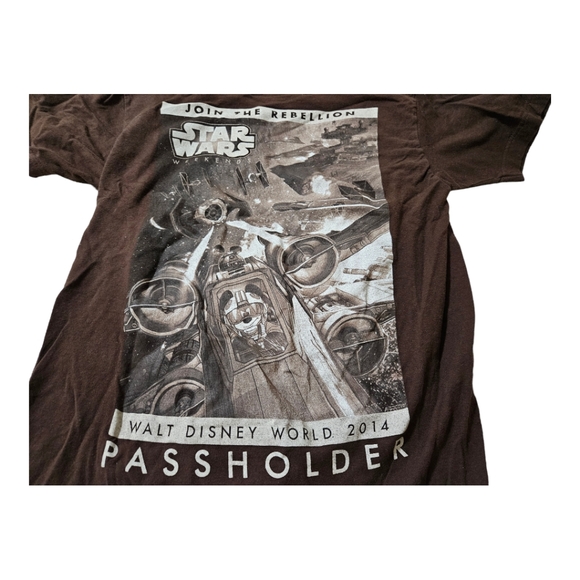 Disney Star Wars Mickey Join the rebellion Passholder 2014 shirt Medium - Picture 2 of 6